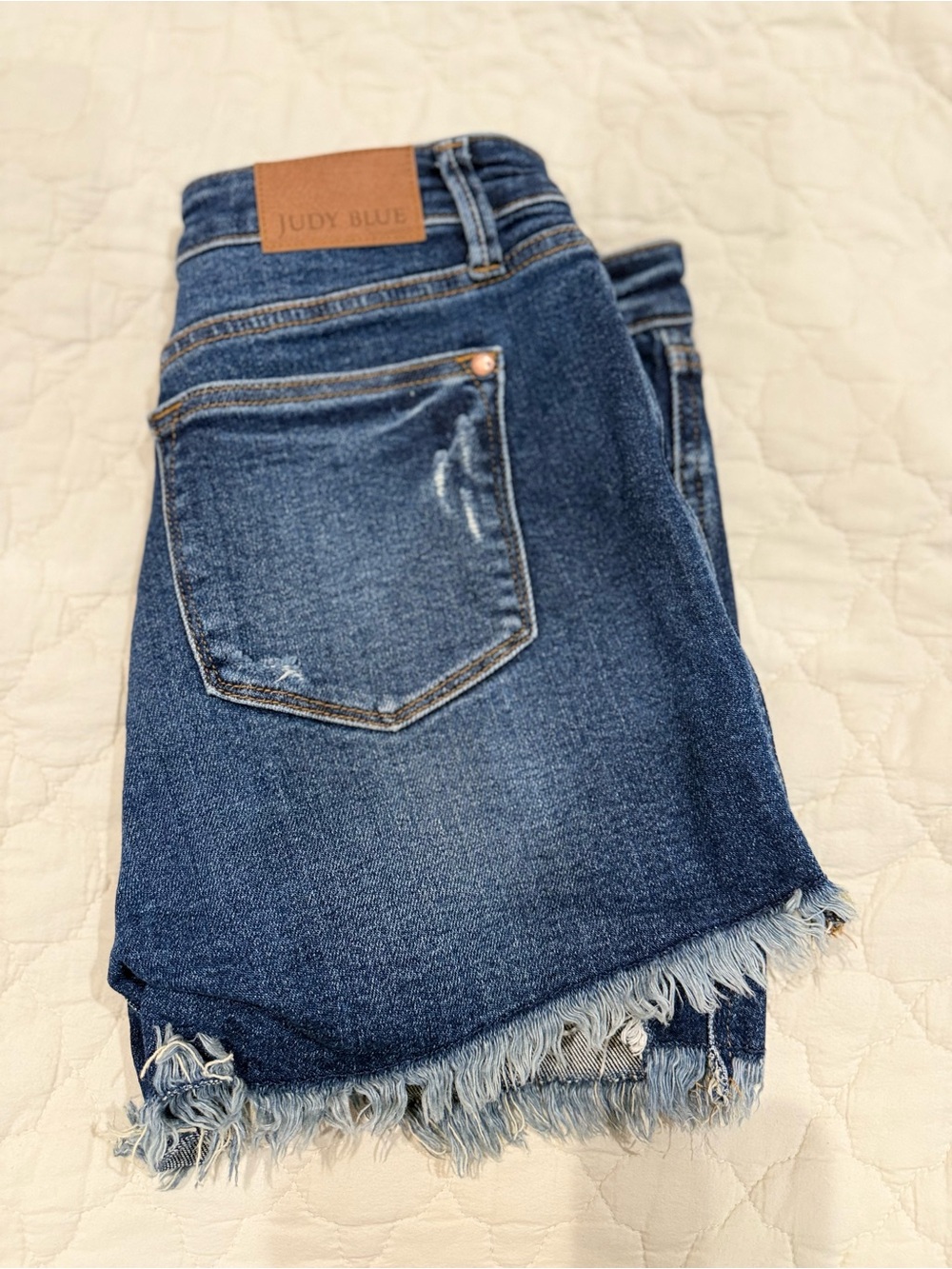 Judy Blue Blue Frayed Hem Cropped Denim Shorts